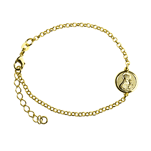 Pulsera escapulario Virgen del Carmen y Sagrado Corazón de Jesús enchapado en oro