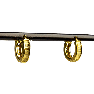 Aro argolla texturizada enchapado en oro