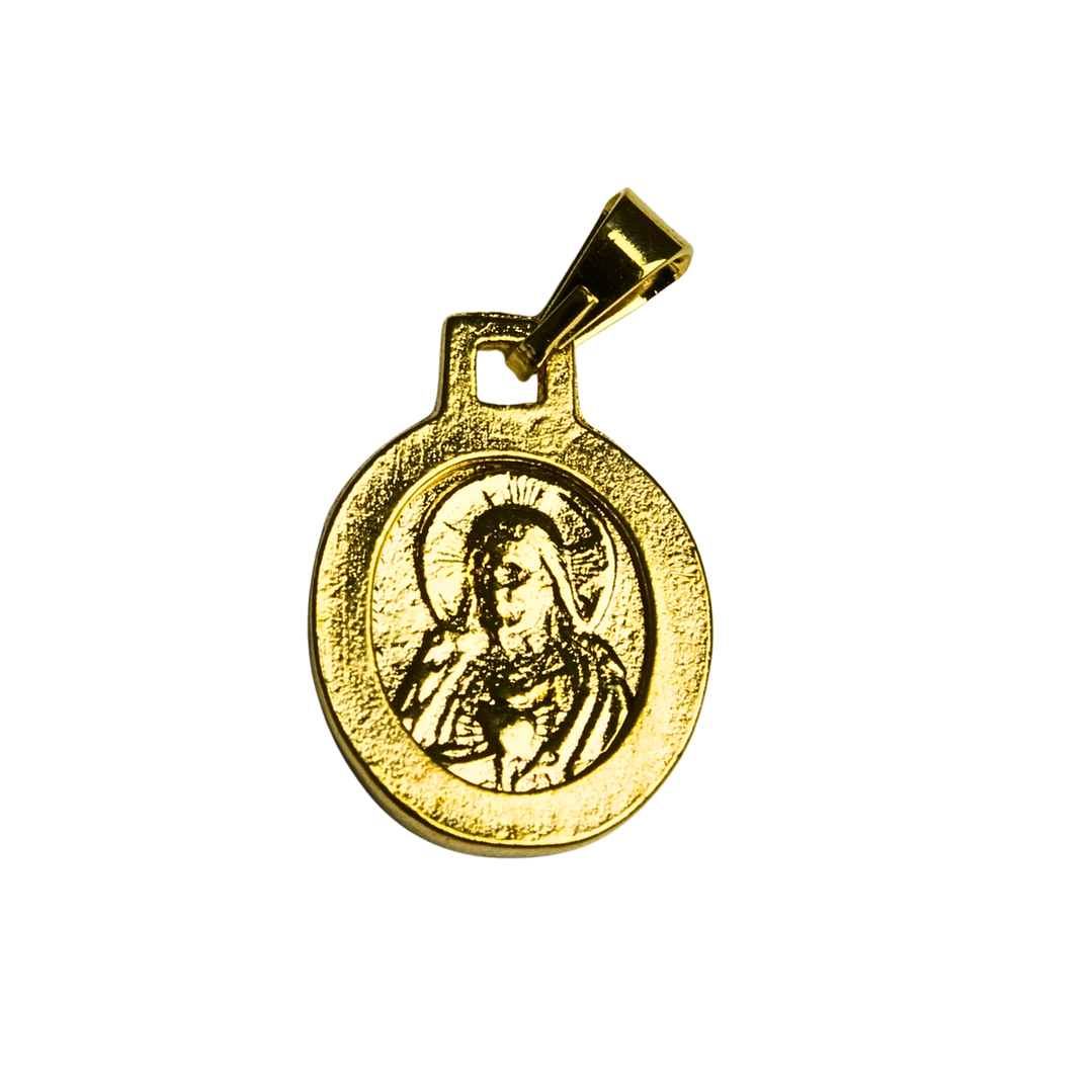 Medalla Ovalada Virgen de Schoenstatt enchapada en oro 2