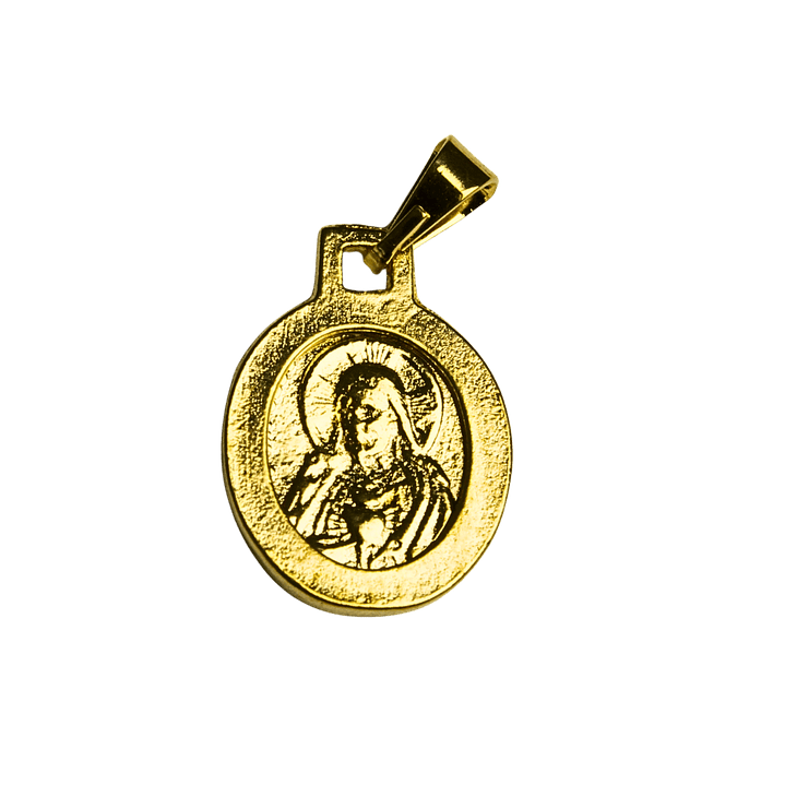 Medalla Ovalada Virgen de Schoenstatt enchapada en oro 2