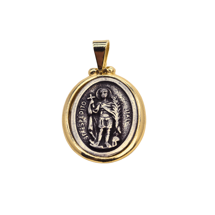 Medalla de San Expedito Enchapada en Oro y Plata 1