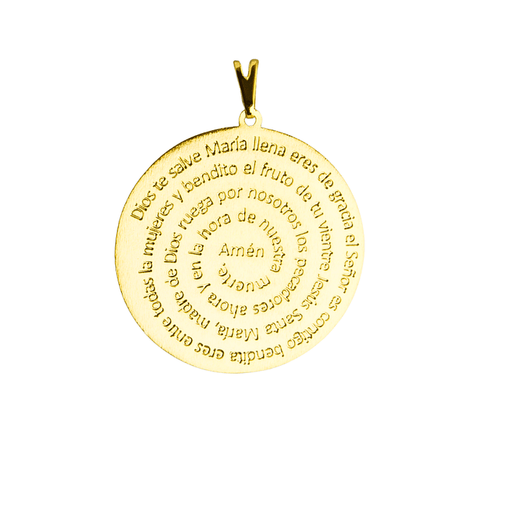 Colgante oración dios te salve enchapado en oro 1