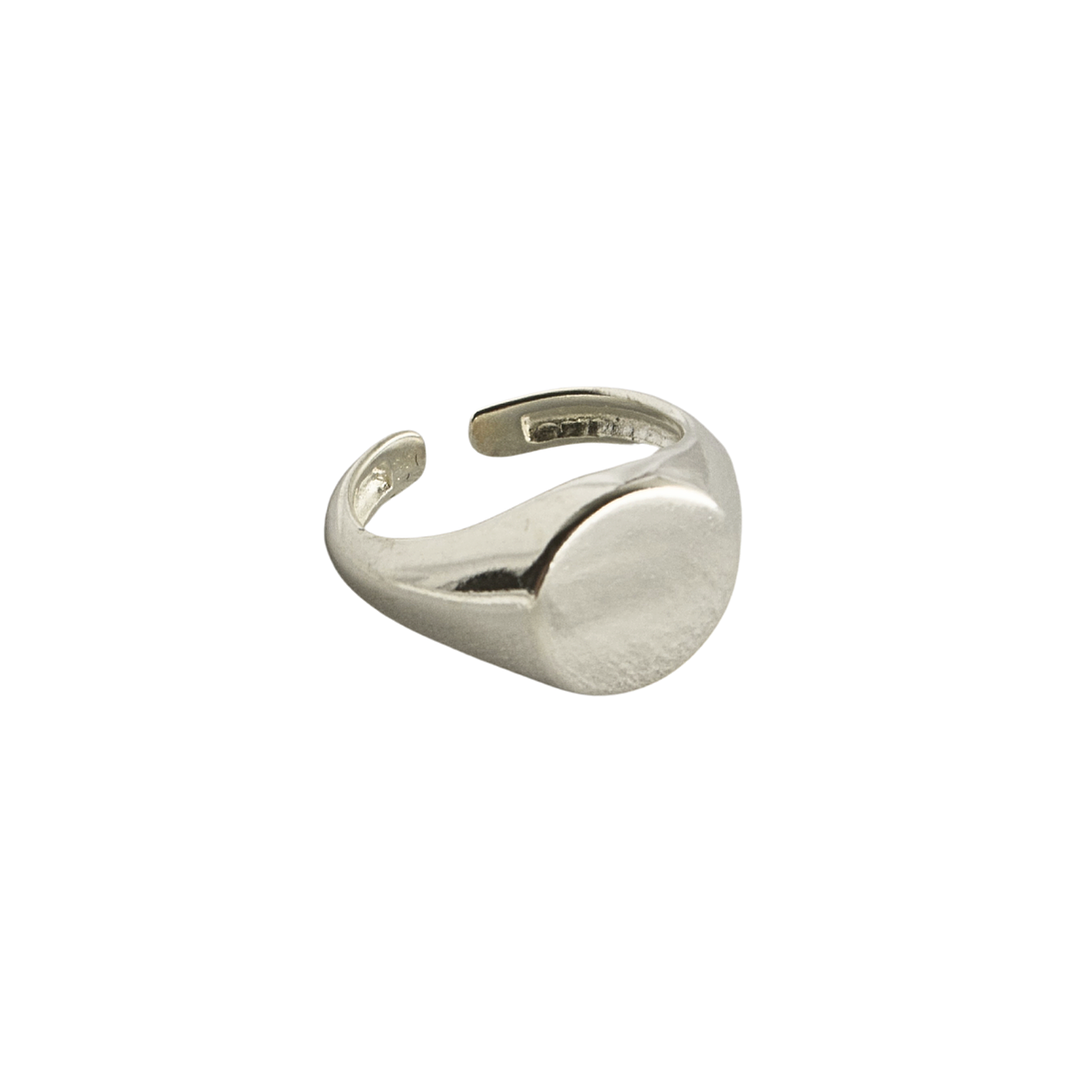 Anillo ajustable sin sello enchapado en plata 1