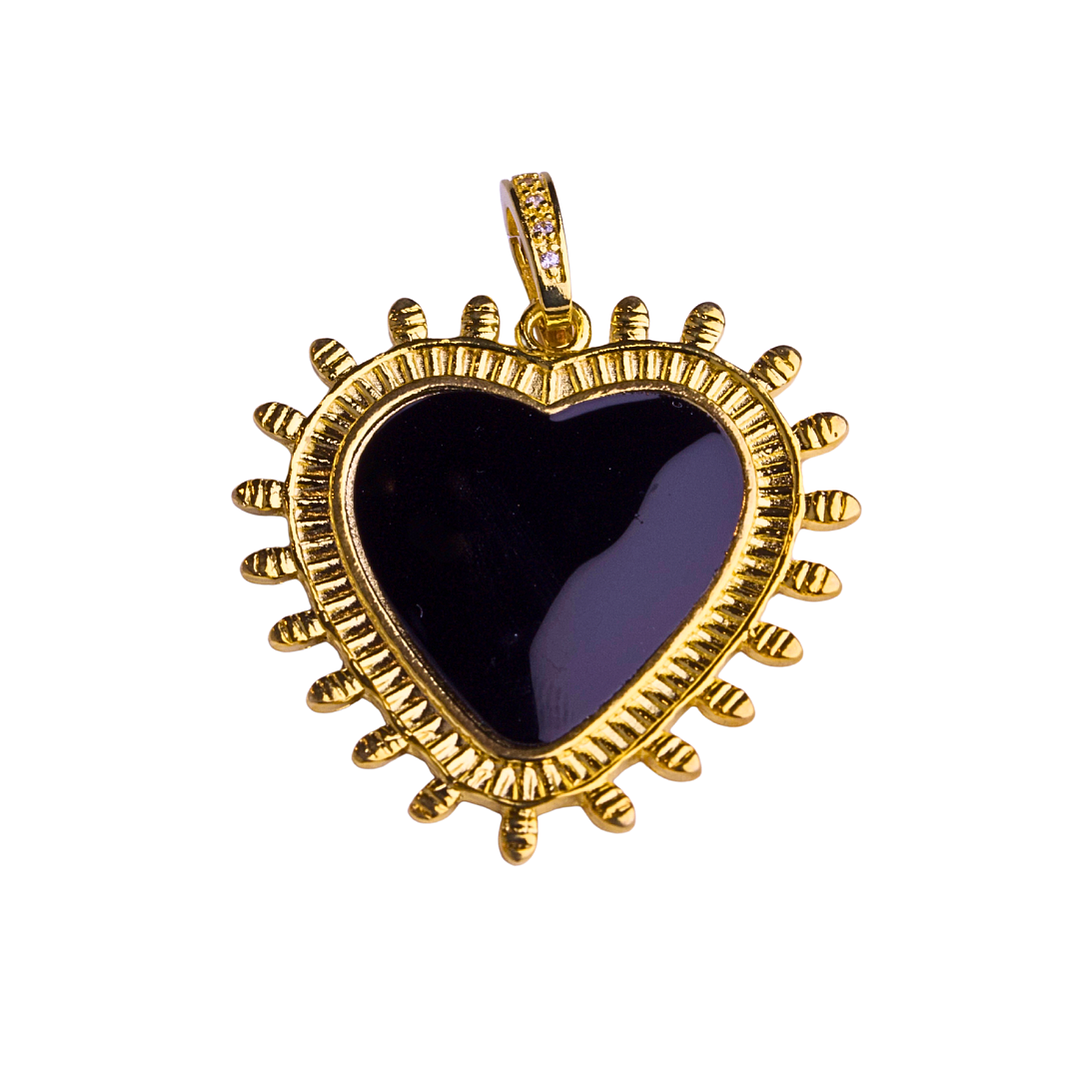 Colgante detente negro enchapado en oro 1