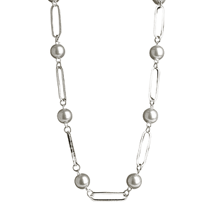 Collar choker con perlas enchapado en plata