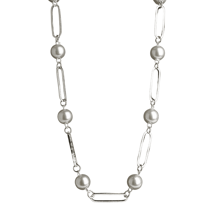 Collar choker con perlas enchapado en plata 1