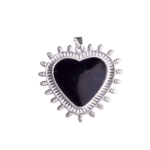 Colgante detente negro enchapado en plata