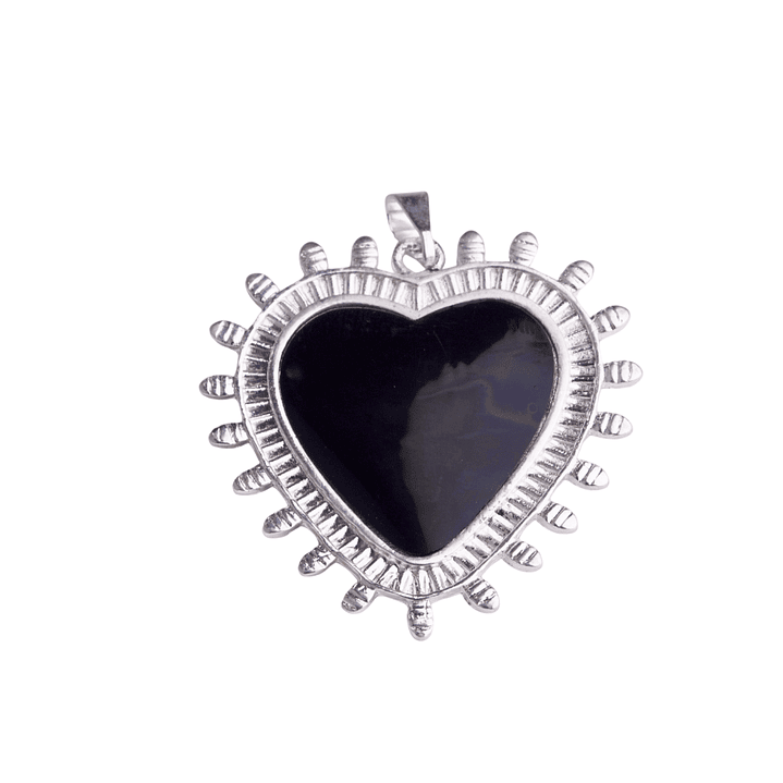 Colgante detente negro enchapado en plata 1