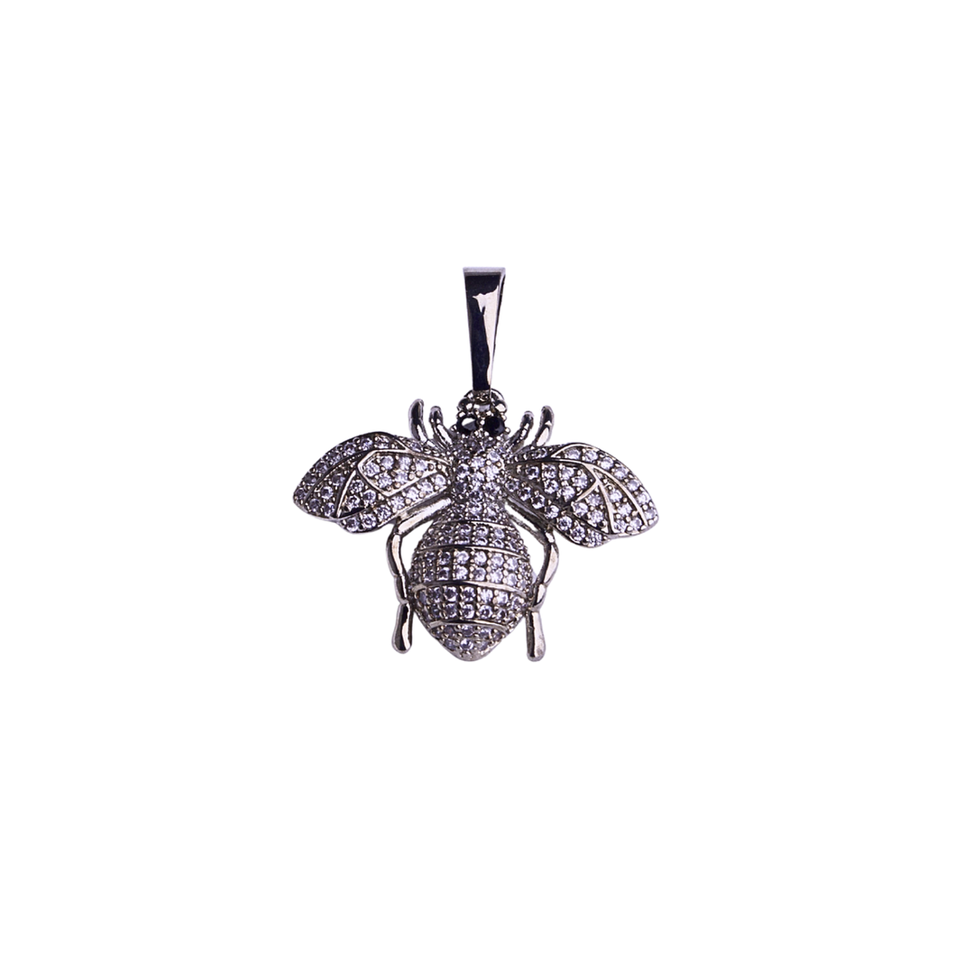 Colgante abeja brillante enchapado en plata 1