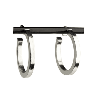 Aro argolla satinada cúbica enchapada en plata