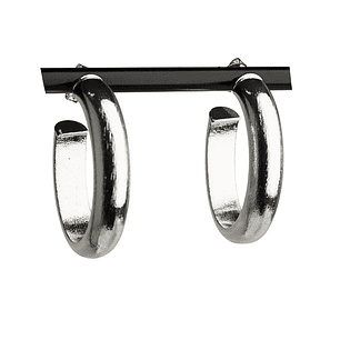 Aro argolla ovalada gruesa satinada enchapada en plata