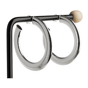 Aro Argolla Ovalada Satinada con enchape en plata