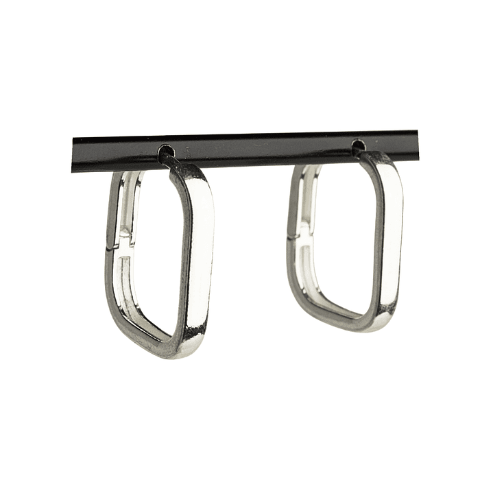 Aros vacío cuadrado enchapados en plata 1