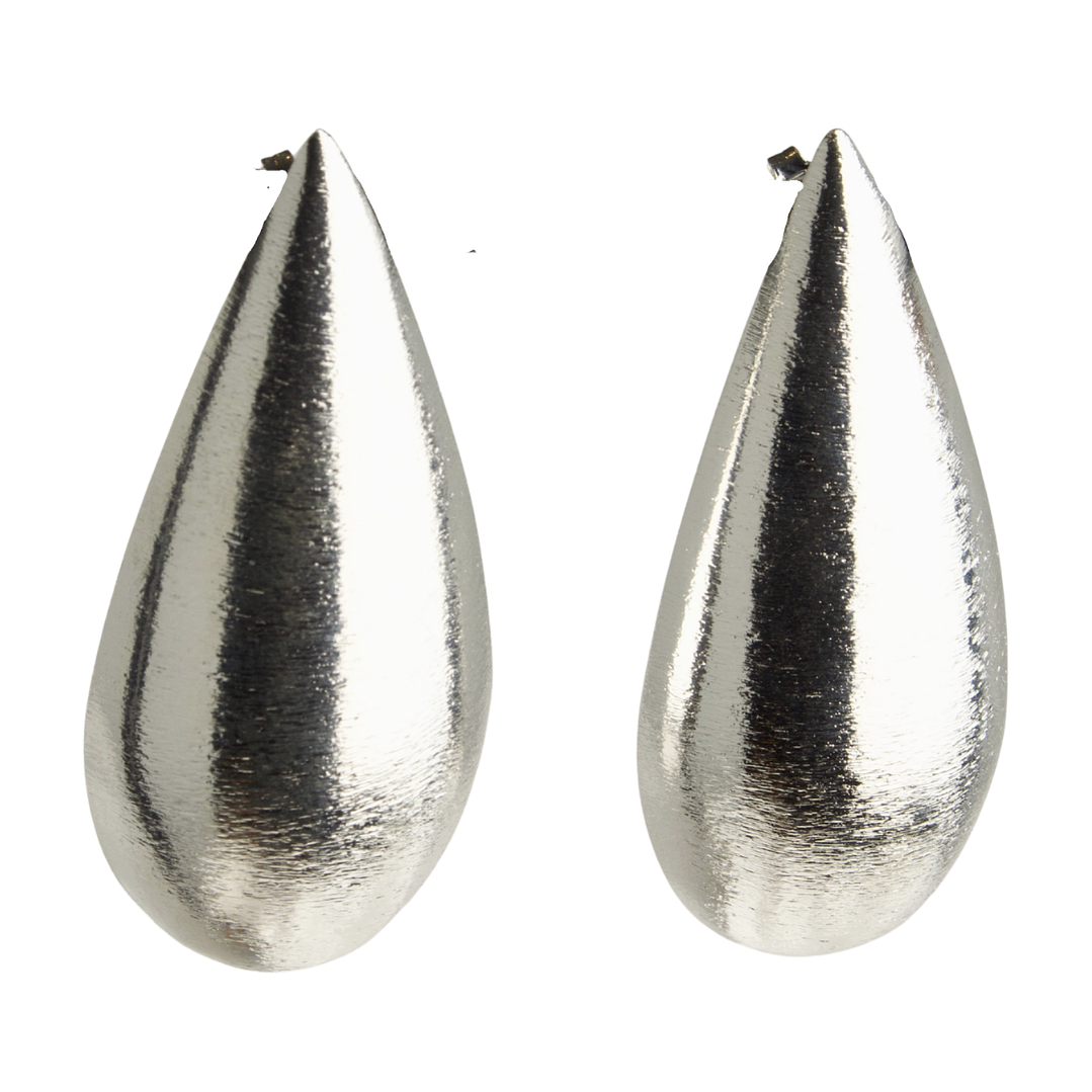 Aros Satinados Gotas enchapado en plata 1