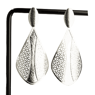 Aros texura sacra enchapado en plata