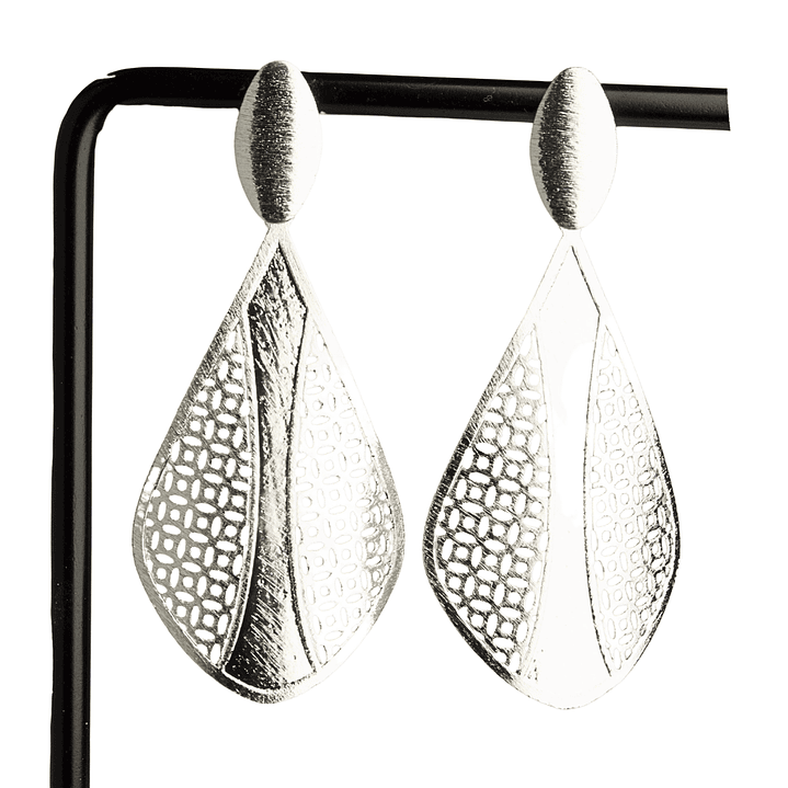 Aros texura sacra enchapado en plata 1