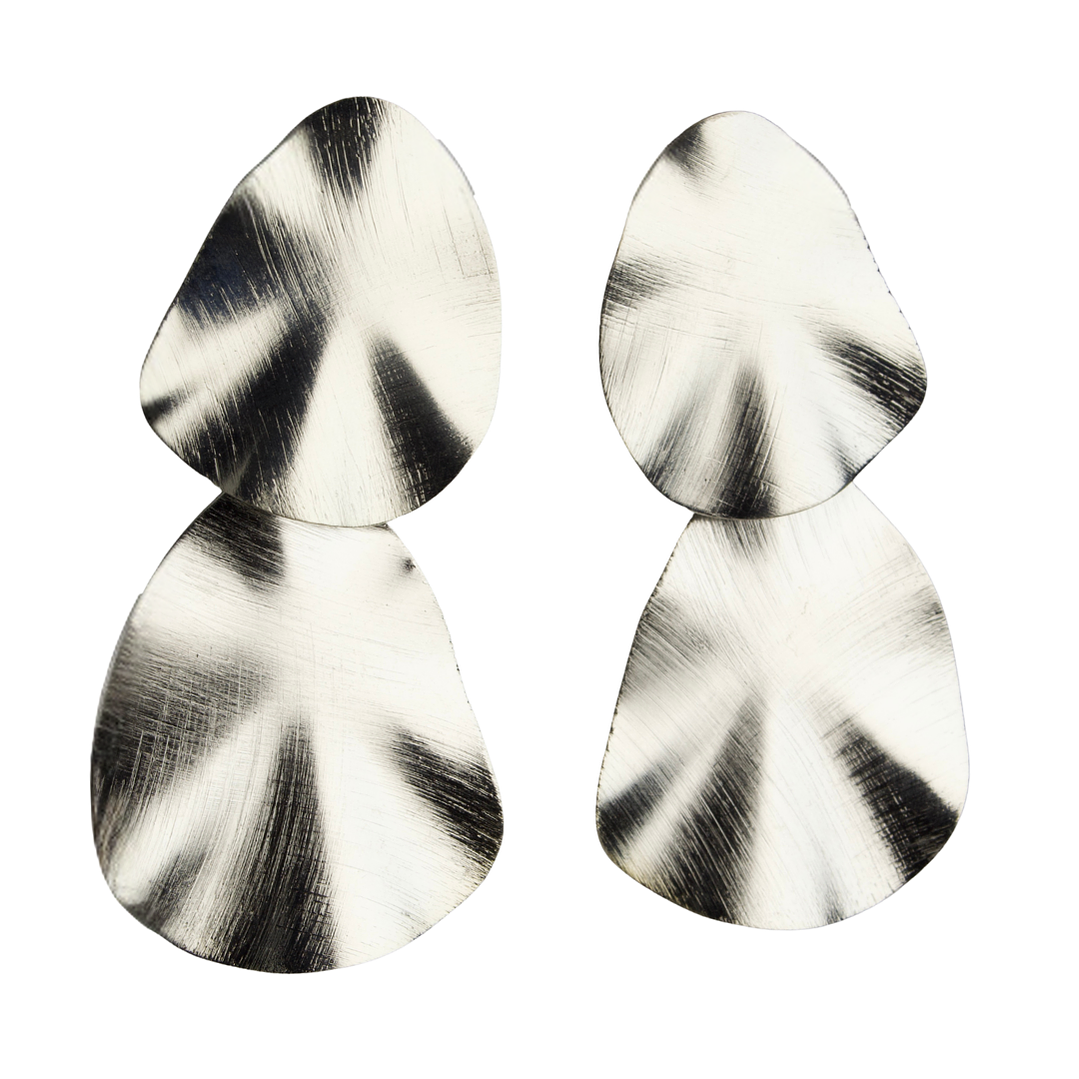 Aros modelo abstracto enchape en plata 1