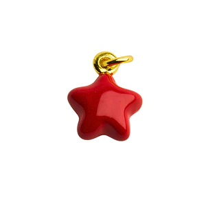 Colgante estrella pequeña esmaltada enchapado en oro