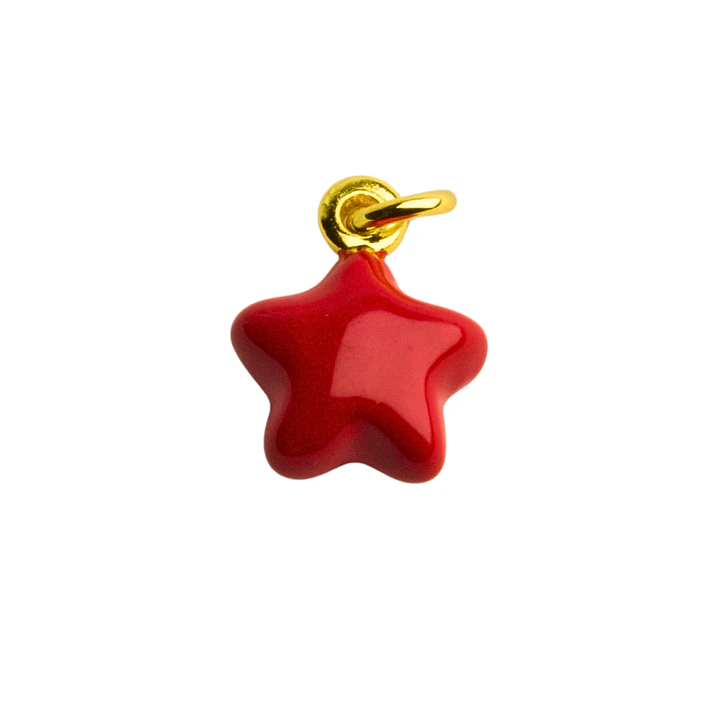 Colgante estrella pequeña esmaltada enchapado en oro 1