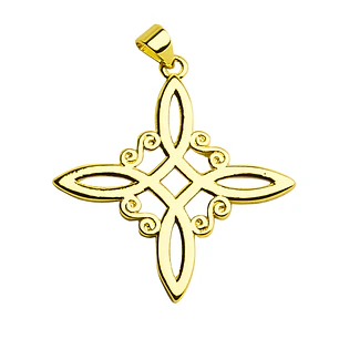 Colgante nudo de bruja simple con detalle enchapado en oro