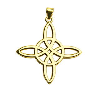 Colgante nudo de bruja simple enchapado en oro