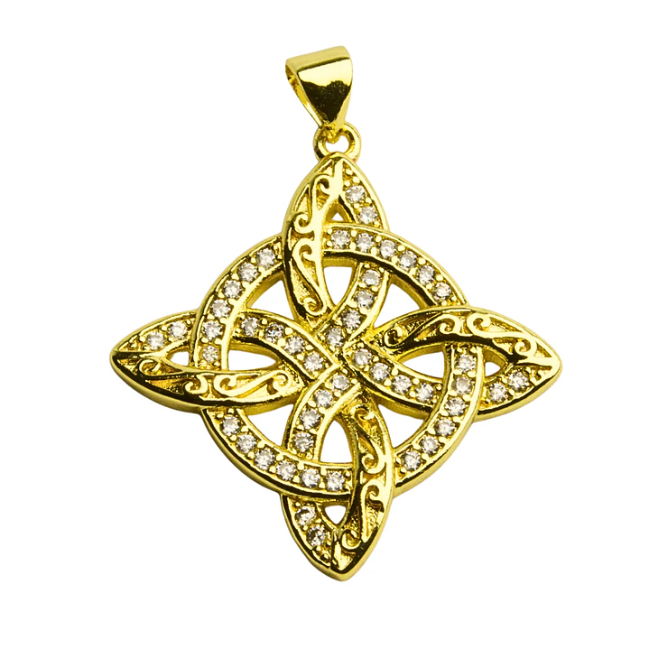 Colgante nudo de bruja impacto enchapado en oro con circones 1