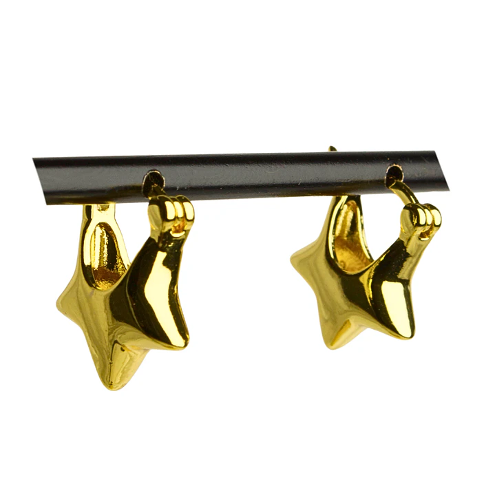 Aros estrella con cierre italiano enchapado en oro 1