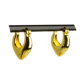 Aros corazón enchapado en oro con cierre italiano