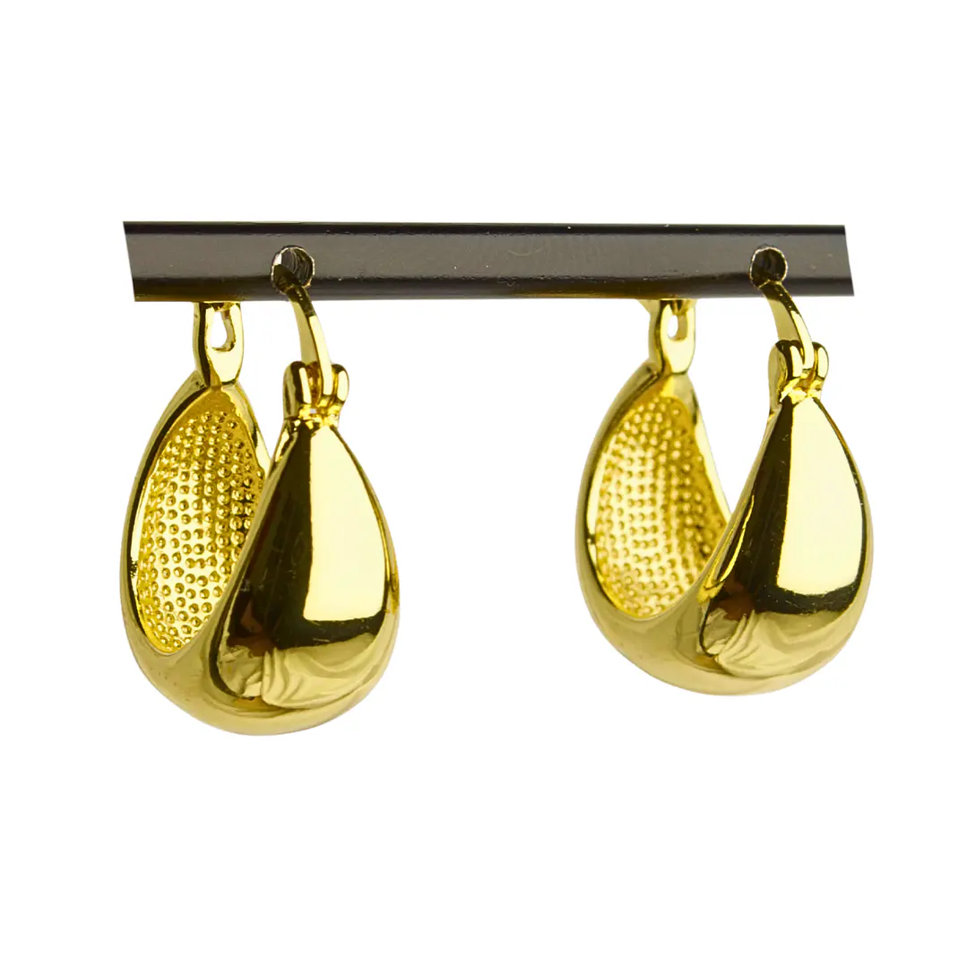 Aros argolla ancha con cierre italiano enchapado en oro 1