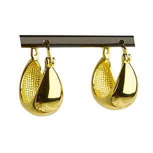 Aros argolla ancha con cierre italiano enchapado en oro