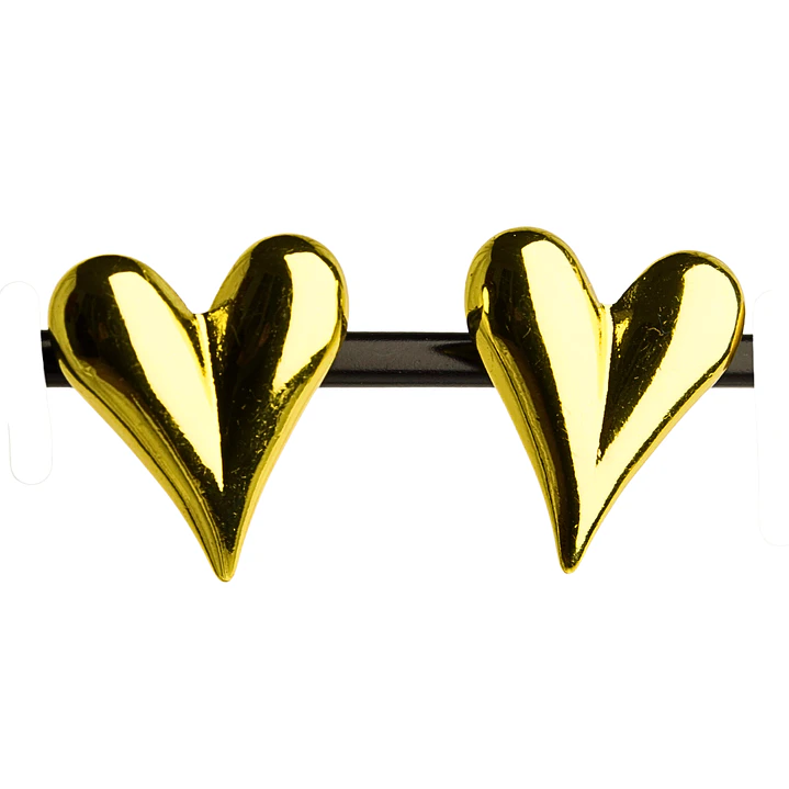 Aros corazón libre con cierre a presión enchapado en oro 1