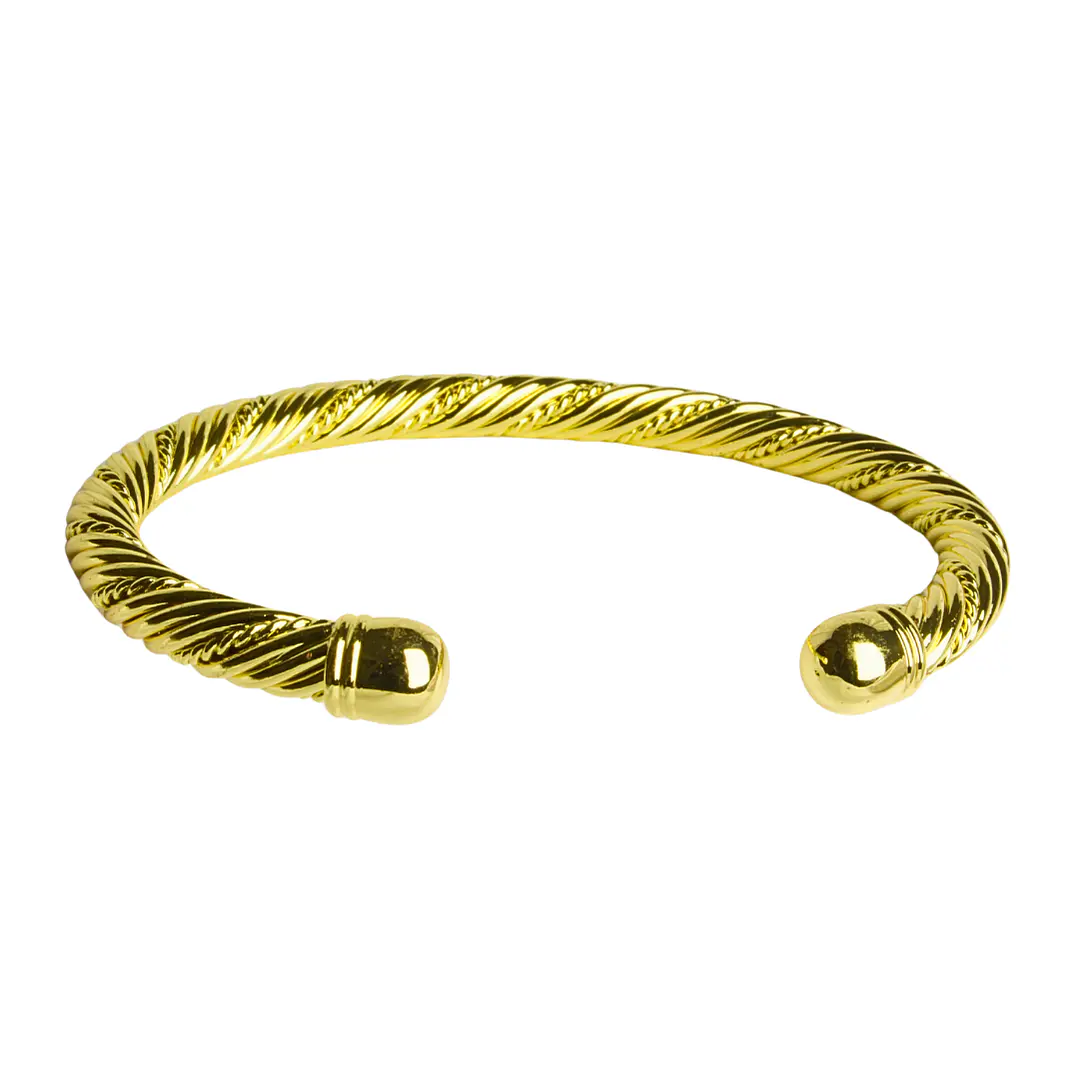 Pulsera esclava trenzada con enchape en oro y puntas brillantes 1