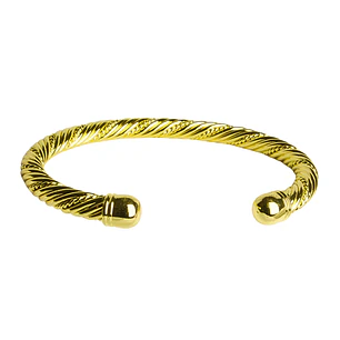 Pulsera esclava trenzada con enchape en oro y puntas brillantes