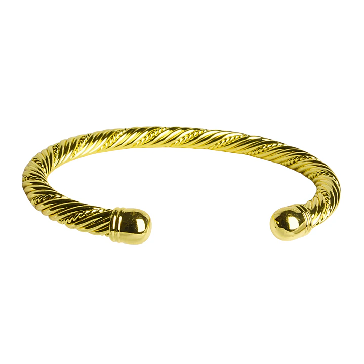 Pulsera esclava trenzada con enchape en oro y puntas brillantes 1