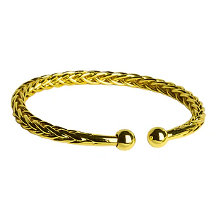 Pulsera esclava espigada con enchape en oro y puntas esfericas