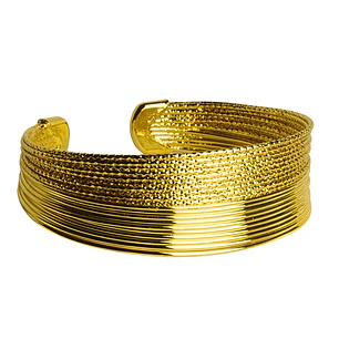 Pulsera esclava multitextura enchapada en oro
