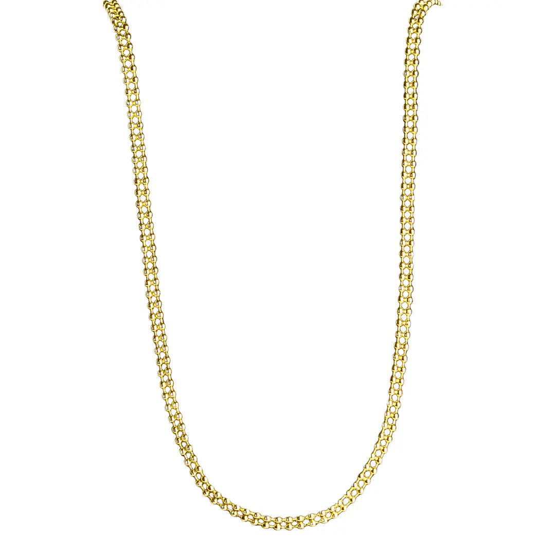 Cadena intensa con broche mosquetón enchapada en oro 1