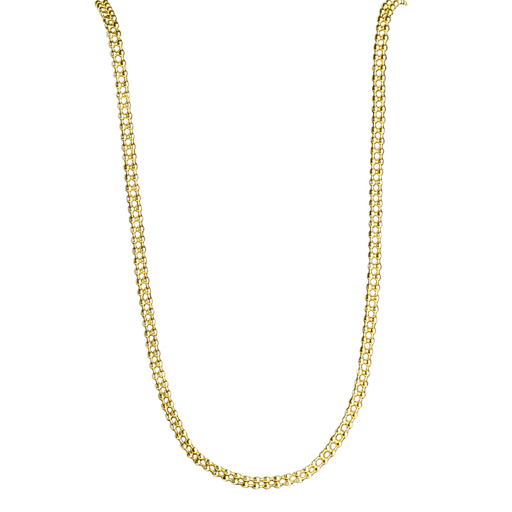 Cadena intensa con broche mosquetón enchapada en oro 1