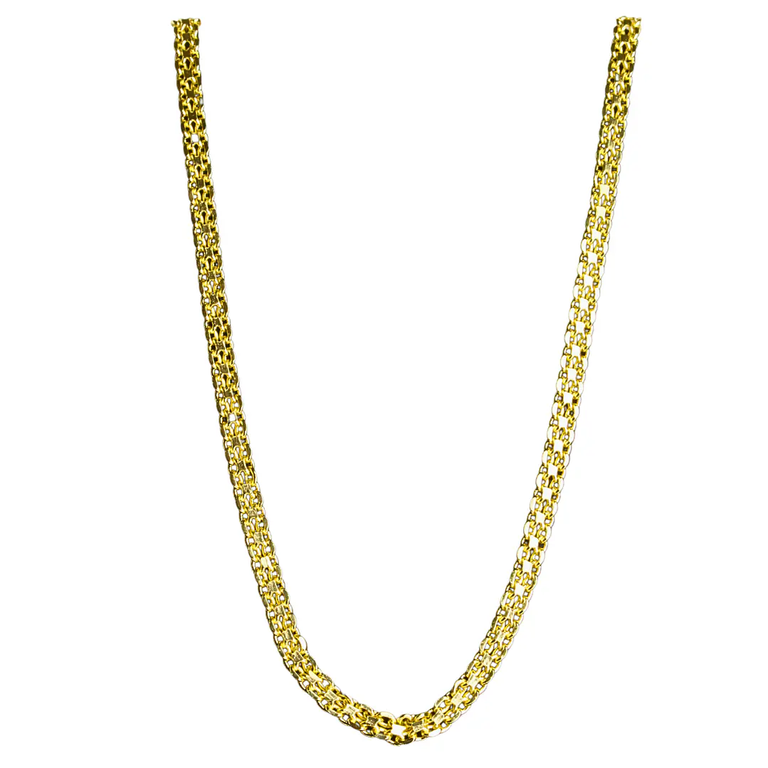 Cadena intensa gruesa con broche mosquetón enchapada en oro 1