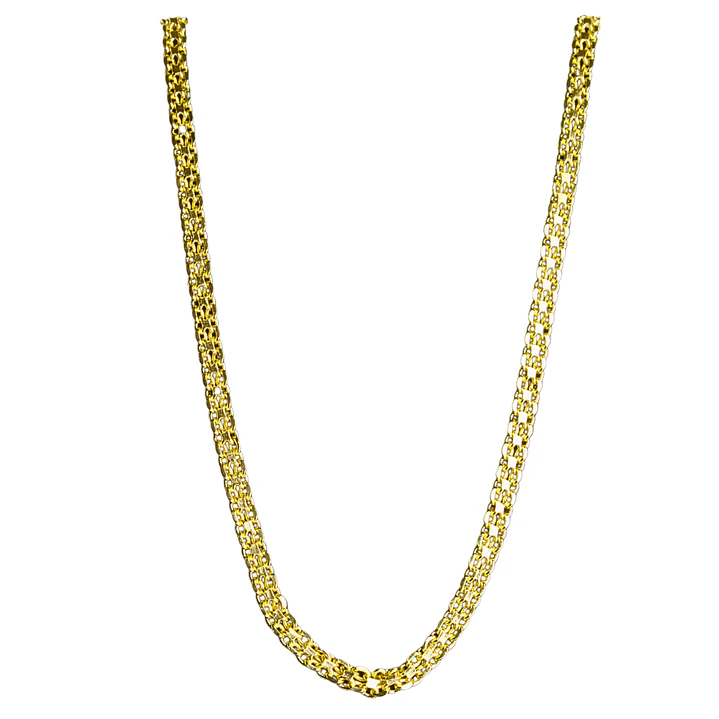 Cadena intensa gruesa con broche mosquetón enchapada en oro 1