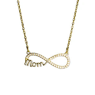 Collar MOM Infinito con circones y broche mosquetón enchapado en oro