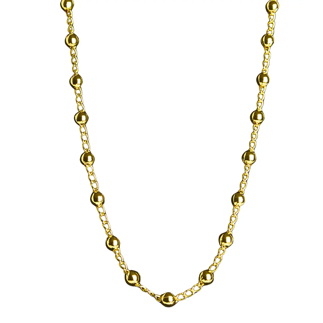 Cadena balines con broche mosquetón enchapado en oro 1