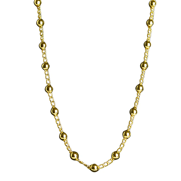 Cadena balines con broche mosquetón enchapado en oro 1