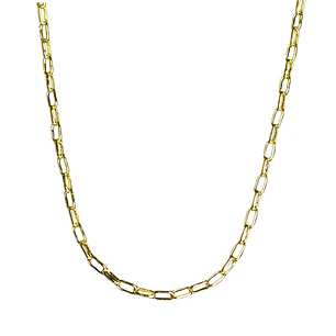 Cadena clásica de eslabones con broche mosquetón enchapada en oro