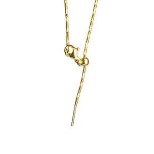 Cadena delgada tipo aguja con broche mosquetón enchapada en oro I