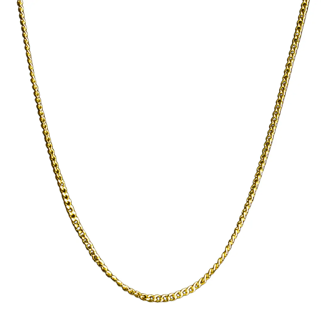 Cadena delgada tipo aguja con broche mosquetón enchapada en oro II 1