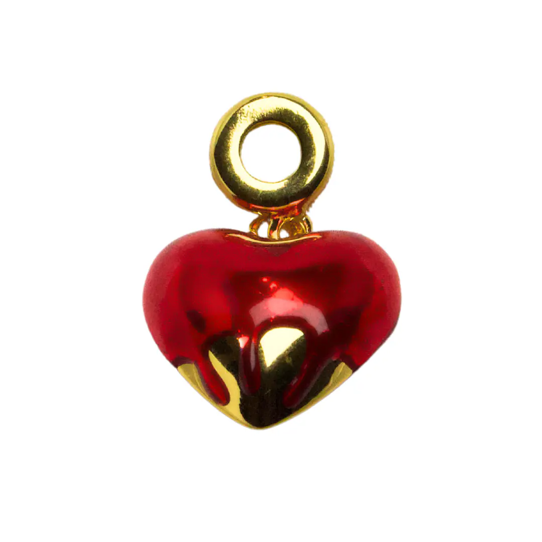 Colgante Corazón esmaltado V enchapado en oro 1