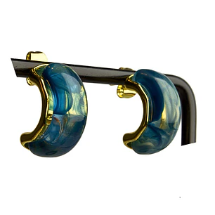 Aros semicírculo enchapado en oro con resina de color