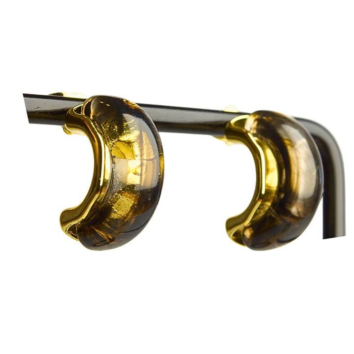 Aros semicírculo enchapado en oro con resina de color 4