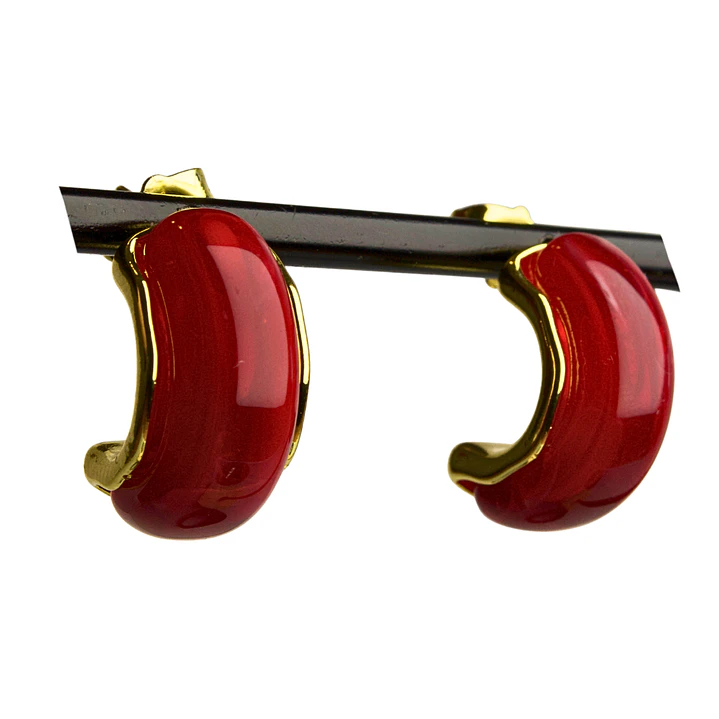 Aros semicírculo enchapado en oro con resina de color 6
